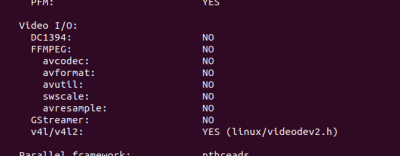 output where ffmpeg is not cross compiled